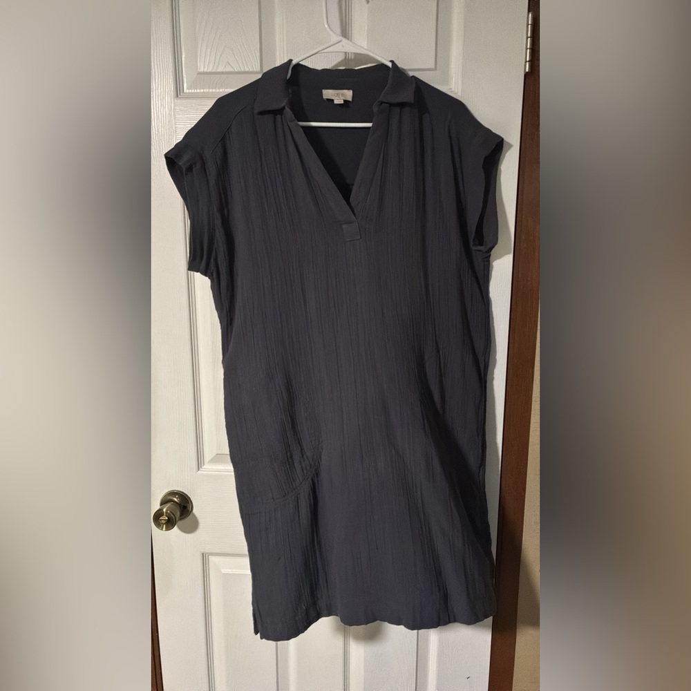 LOFT Charcoal V-Neck Tunic Dress